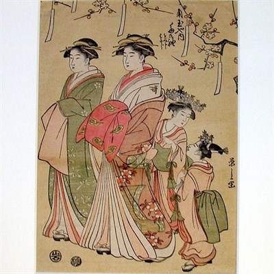 Lot 538 - Chobunsai Eishi. Chuban tate-e of a courtesan,...