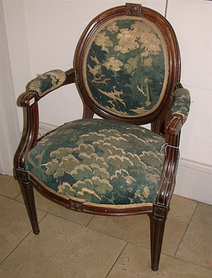 Lot 396 - Louis XVI Style Tapestry Upholstered Mahogany...