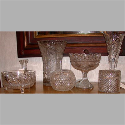 Lot 143 - Miscellaneous Group of Seven Cut Glass Articles