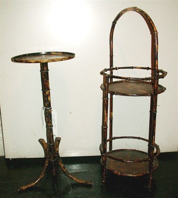 Lot 152 - Two Faux Bamboo Tole Painted Stands