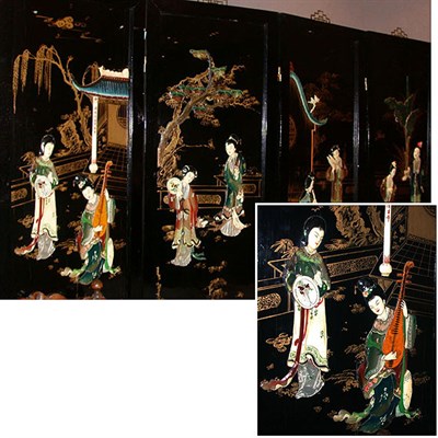 Lot 559 - Chinese Black Lacquered Mother-of-Pearl and...