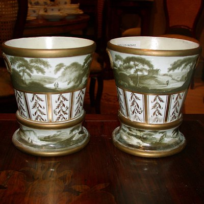 Lot 620 - Pair of Continental Gilt Decorated Porcelain...