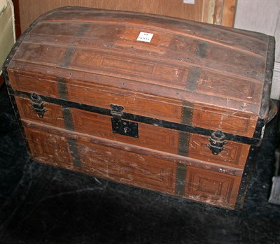 Lot 223 - Stencil Decorated Dome Top Blanket Chest