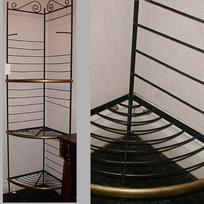 Lot 227 - Two Painted Metal and Brass Baker's Racks