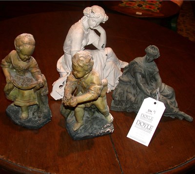 Lot 234 - Two Classical Style Chalkware Figures Together...
