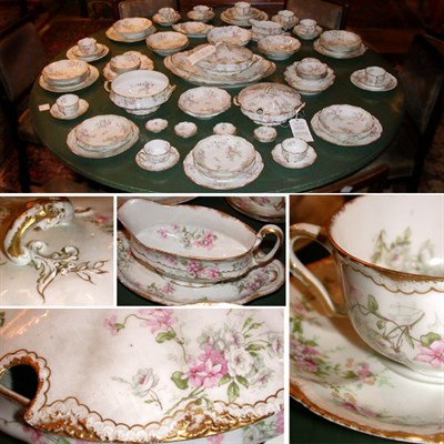 Lot 244 - Assembled Limoges Gilt and Floral Decorated...
