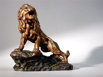 Lot 723 - Bronze Sculpture of a Lion T. Cartier Set on a...