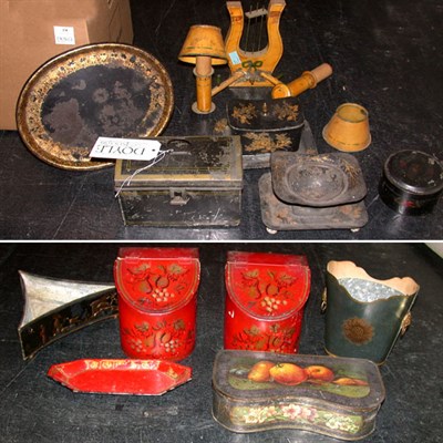 Lot 270 - Miscellaneous Group of Tole Painted Articles...