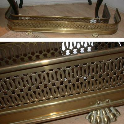 Lot 370 - Two Georgian Style Pierced Brass Fire Fenders