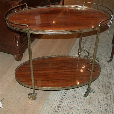 Lot 371 - Georgian Style Brass Two-Tier Tea Cart
