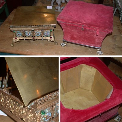 Lot 372 - Brass Bible Stand Together with a Fabric...