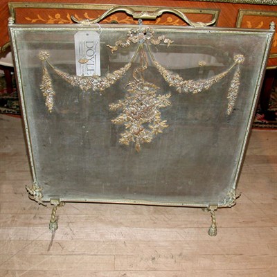 Lot 380 - Louis XVI Style Brass Fire Fender