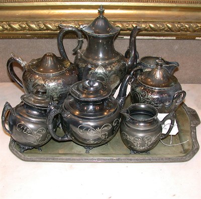 Lot 385 - Two Victorian Silver Plated Partial Tea and...