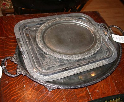 Lot 391 - Two Silver Plated Two-Handled Trays Together...