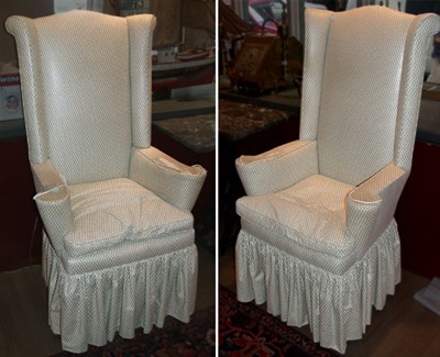 Lot 325 - Pair of Georgian Style Upholstered Mahogany...