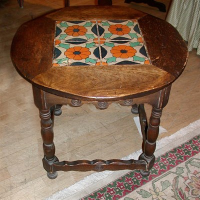 Lot 336 - Baroque Style Tile Top Walnut Low Table