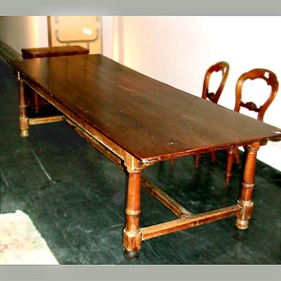 Lot 277 - Provincial Georgian Style Elm-Wood Farm Table
