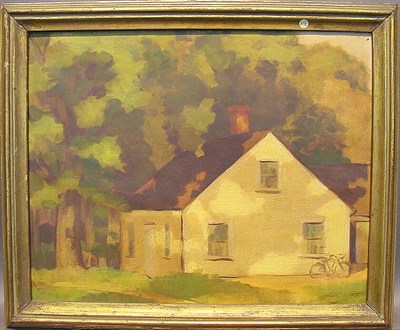 Lot 97 - Henry Strater American, b. 1896 YELLOW HOUSE...