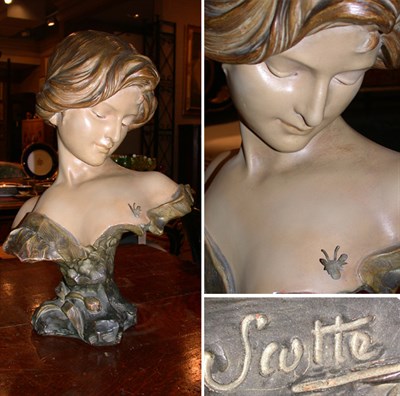Lot 396 - Continental Terra Cotta Bust of a Maiden