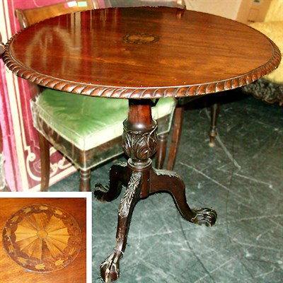 Lot 320 - Georgian Style Inlaid Mahogany Tilt-Top Table