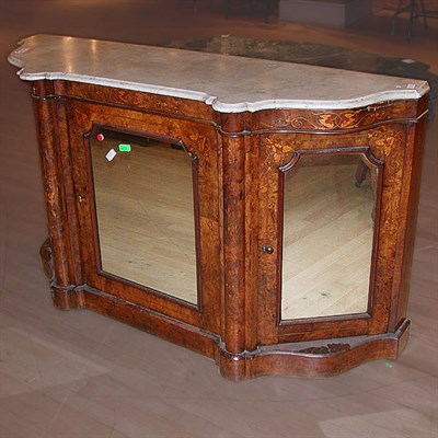Lot 597 - Victorian Marble Top Marquetry Inlaid Walnut...