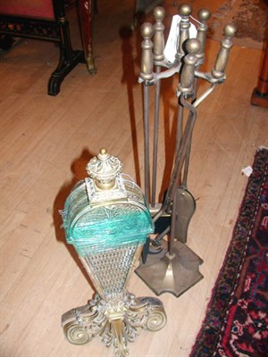 Lot 410 - Victorian Brass Butterfly Fire Screen Together...