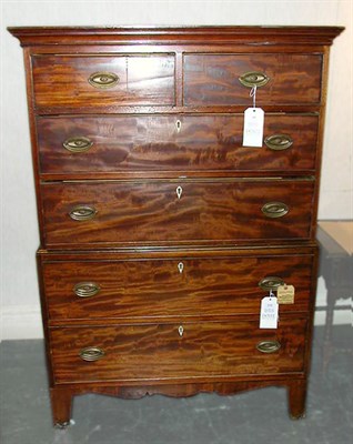 Lot 368 - Federal Mahogany Chest on Chest The molded...