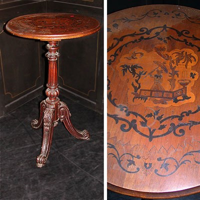Lot 265 - Victorian Marquetry Inlaid Mahogany Side Table