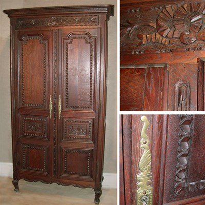 Lot 757 - Louis XV Style Oak Armoire