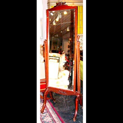 Lot 307 - Edwardian Mahogany Cheval Mirror