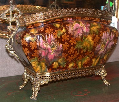 Lot 502 - Victorian Gilt and Floral Decorated Gilt-Metal...