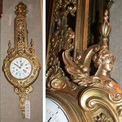 Lot 429 - Empire Style Gilt-Metal Cartel Clock