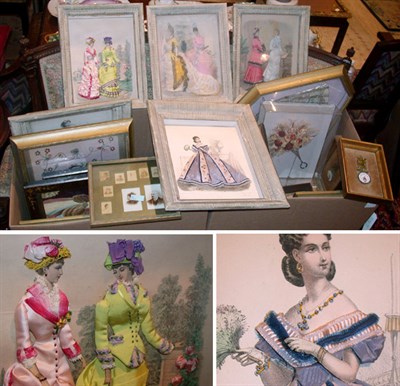 Lot 448 - Miscellaneous Group of Framed Prints and Fans...