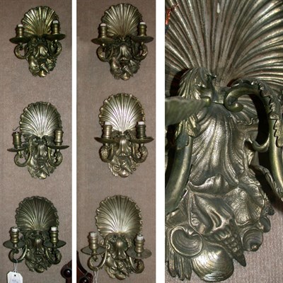 Lot 463 - Set of Six Rococo Style Silvered Metal...