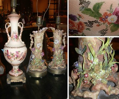 Lot 478 - Group of Three Floral Decorated Porcelain...