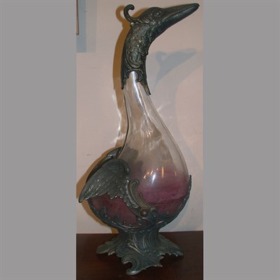 Lot 308 - Victorian Silver Plate Mounted Duck-Form Ewer