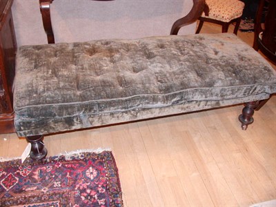 Lot 409 - Victorian Upholstered Mahogany Bench