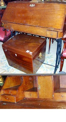 Lot 197 - Victorian Oak Slant-Front Desk