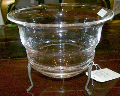 Lot 921 - Steuben Glass Bowl Mounted on a metal base.