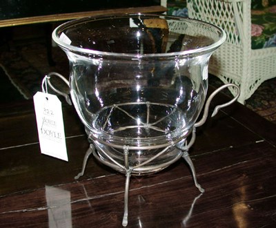 Lot 922 - Steuben Glass Bowl Mounted on a metal base.