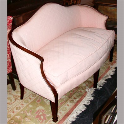 Lot 531 - George III Style Upholstered Mahogany Settee