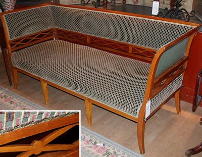 Lot 738 - Empire Style Upholstered Fruitwood Settee
