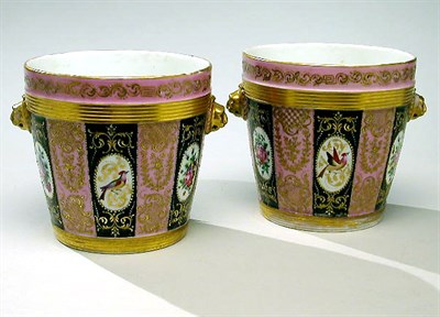 Lot 683 - Pair of Paris Porcelain Cachepots on Stands...
