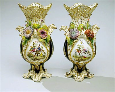 Lot 682 - Pair of Crown Derby Gilt-Decorated Porcelain...