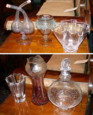Lot 367 - Miscellaneous Group of Six Glass Articles