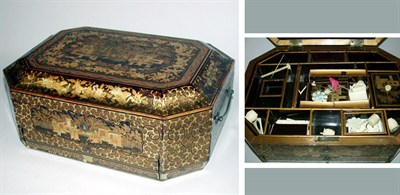 Lot 197 - Chinese Export Lacquer Work Box 19th Century...