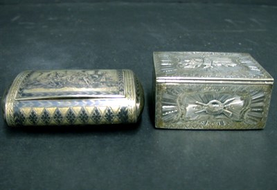 Lot 490A - Two Continental Silver Snuff Boxes Total...