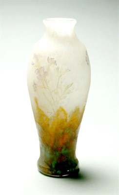Lot 141 - Daum Nancy Enameled Cameo Glass Vase Of shaped...