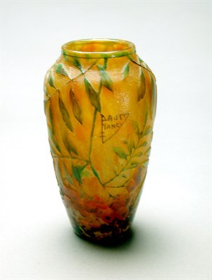 Lot 137 - Daum Nancy Enameled Cameo Glass Vase Of...