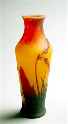 Lot 160 - Daum Nancy Cameo Glass Vase Of shouldered...
